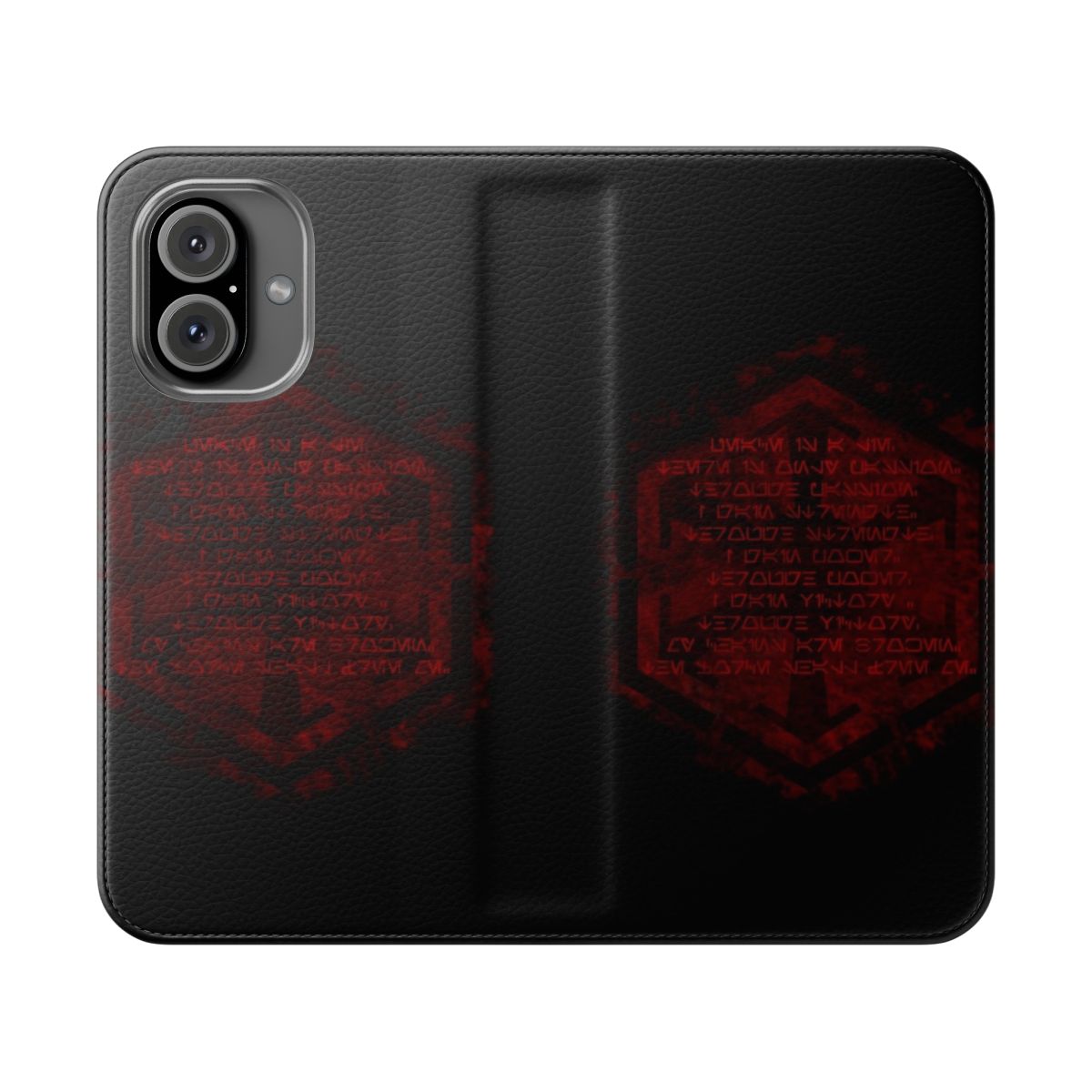 Flip cover phone case with Sith code design for Star Wars enthusiasts