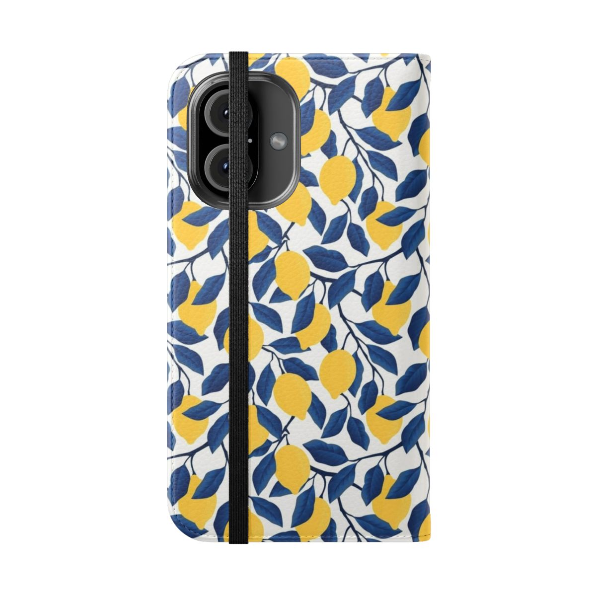 A vibrant lemon-patterned phone case - Folded Front