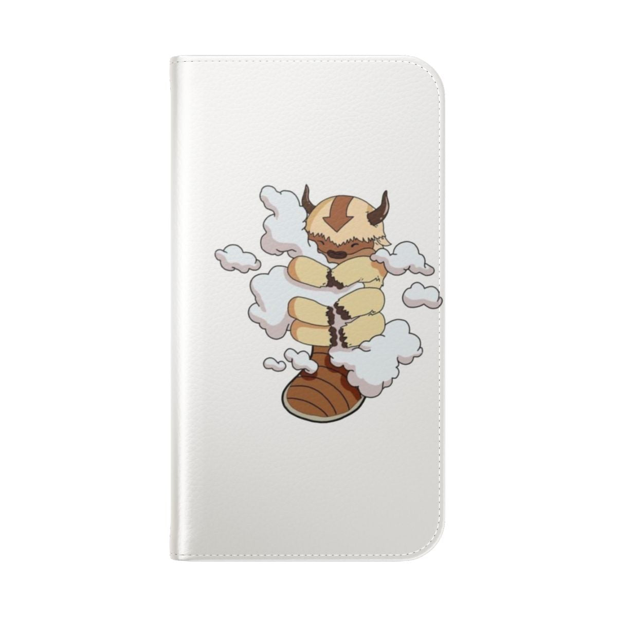 Appa, the beloved sky bison from Avatar: The Last Airbender, cuddling in the clouds on a phone case. - Folded Back