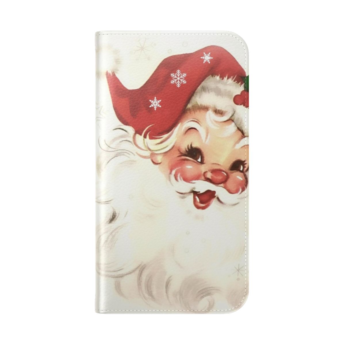 Vintage-style red retro Santa Claus phone case cover - Folded Back