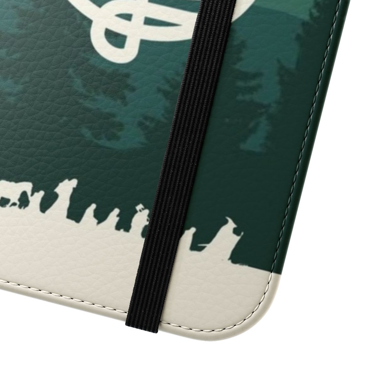 Flip cover phone case with a fantasy, Middle Earth-inspired design - Close Up