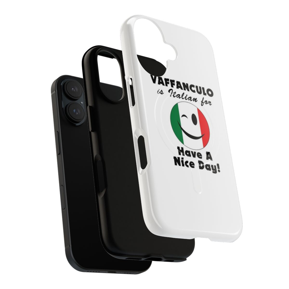 Magnetic tough phone case with humorous Italian-inspired design - Layers