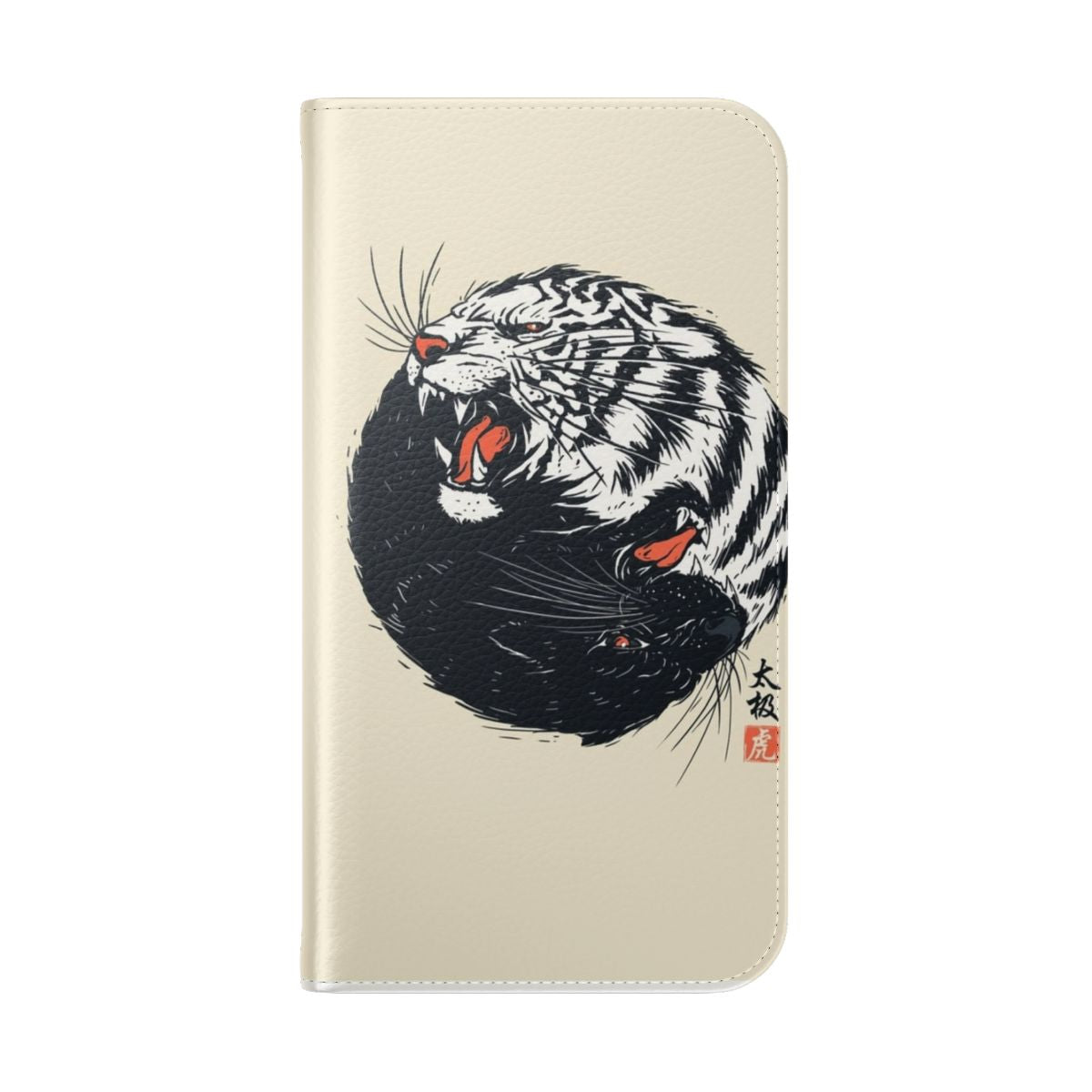 Tachi Tiger Flip Cover Phone Case - Protective Mobile Phone Accessory - Folded Back