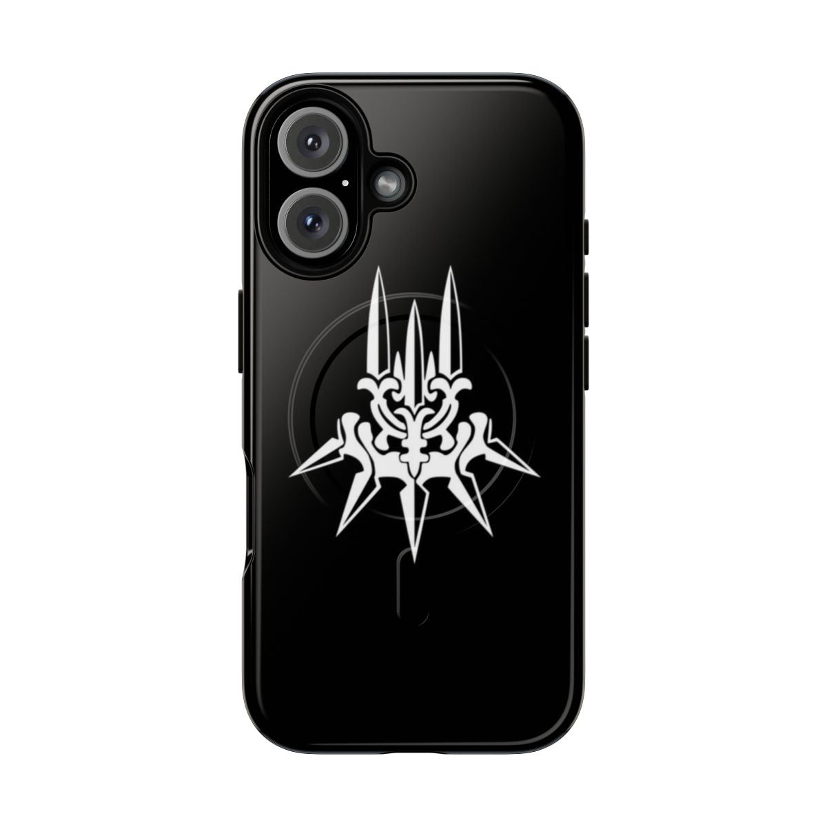 Nier Automata and Replicant inspired white corner print magnetic tough phone case