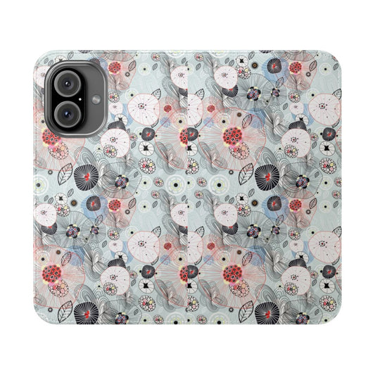 Vibrant abstract pattern phone case with nature-inspired design