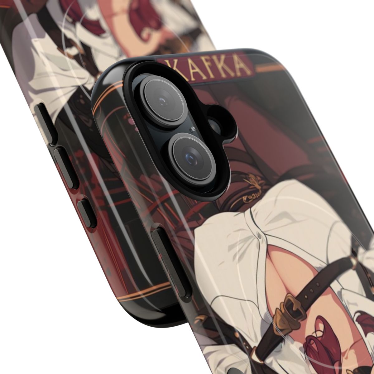 Pinup-inspired anime girl design on a durable magnetic phone case - Detail