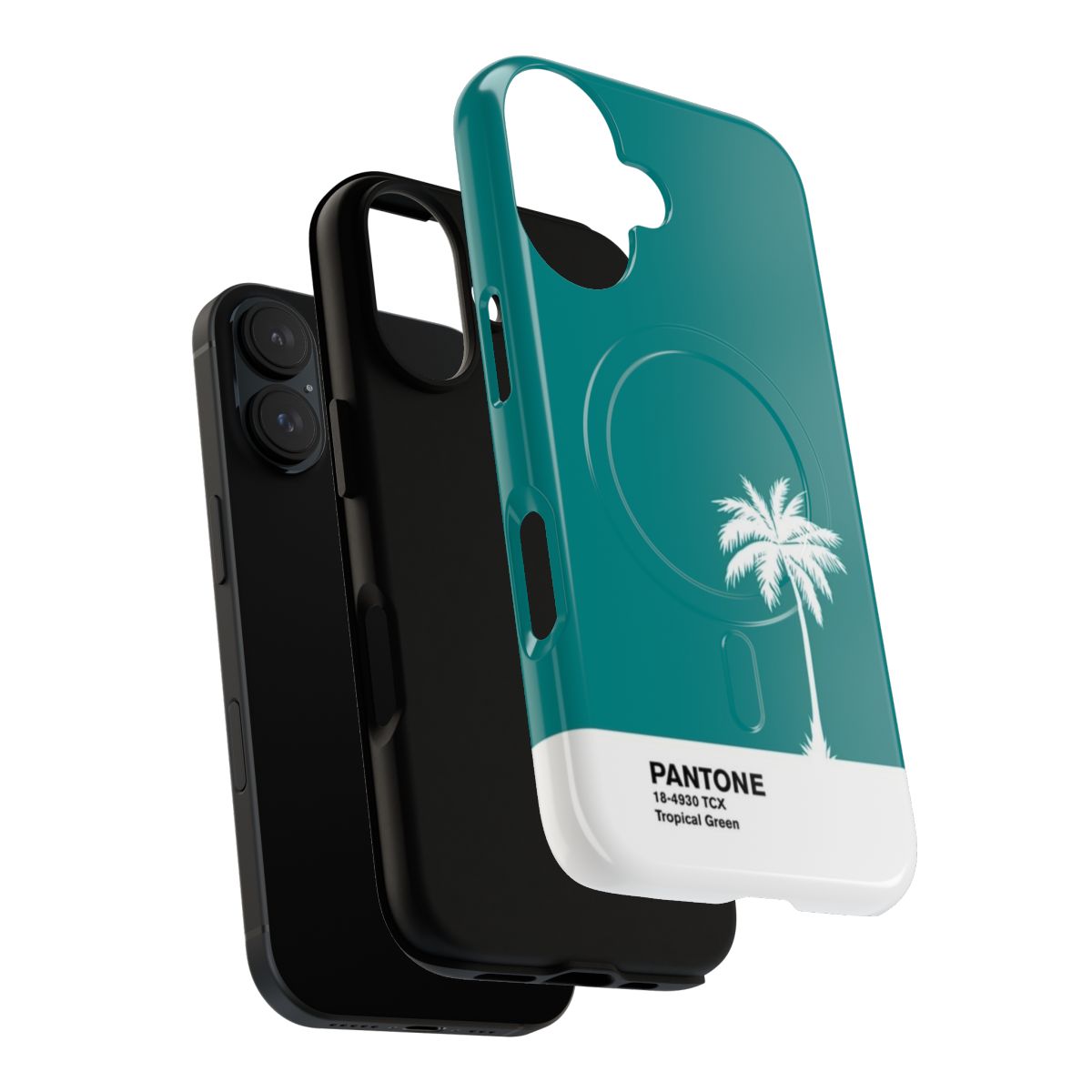 Vibrant green phone case with tropical design - Layers