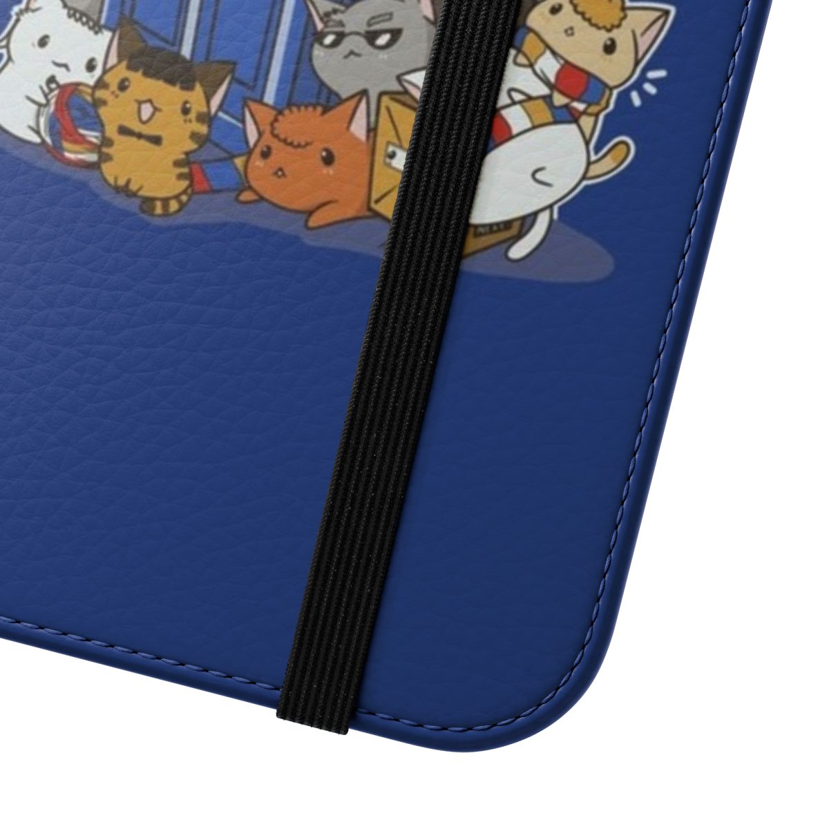 Adorable cat kitten phone case with a Doctor Who theme - Close Up