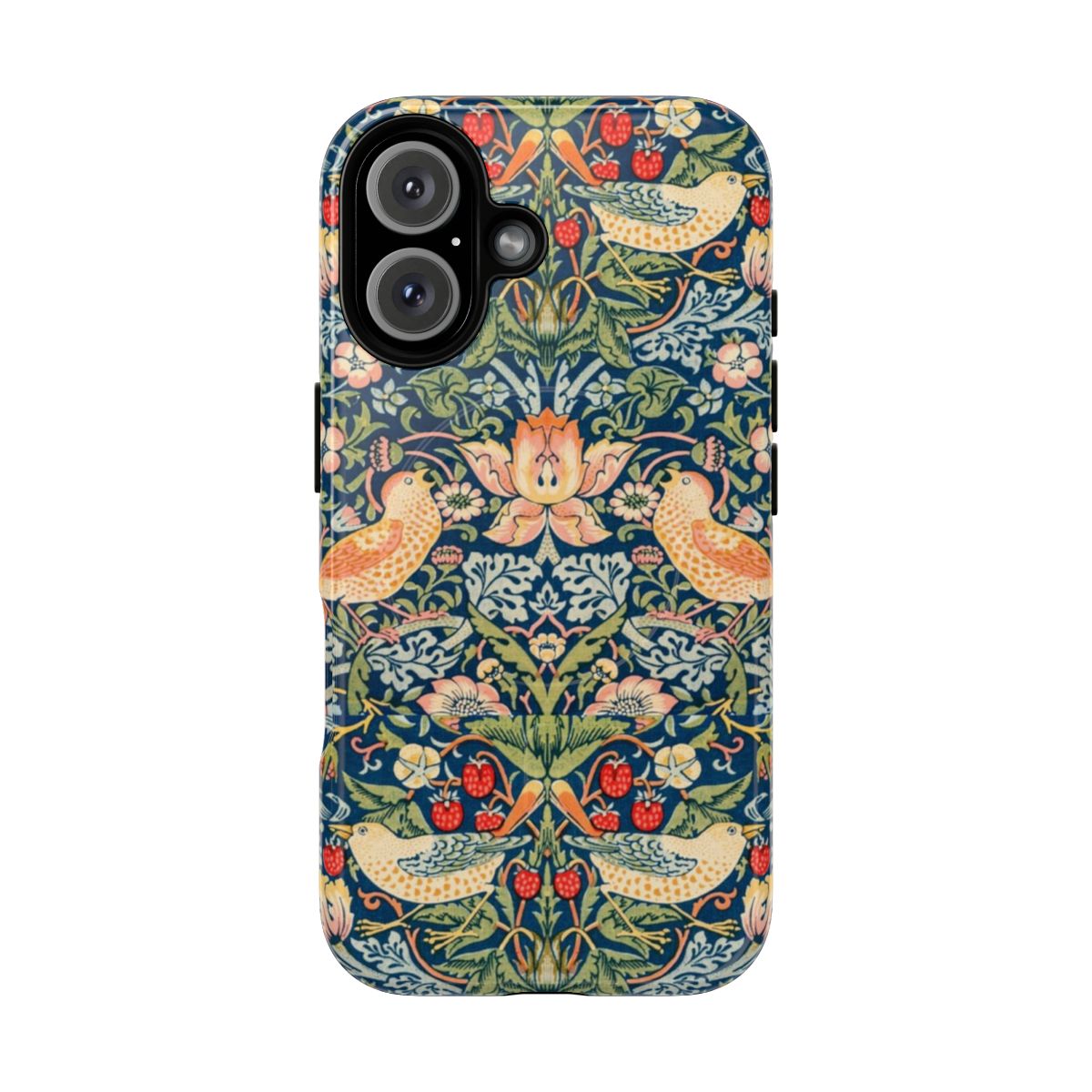 Magnetic tough phone case with a vibrant floral pattern inspired by the iconic designs of William Morris