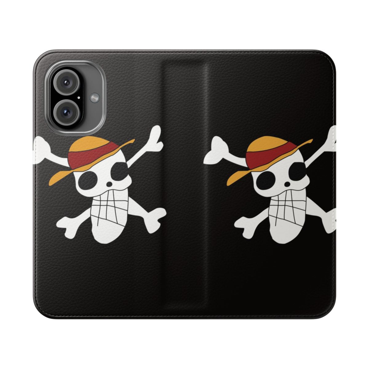 Flip cover phone case featuring the iconic One Piece logo designed by Luffy