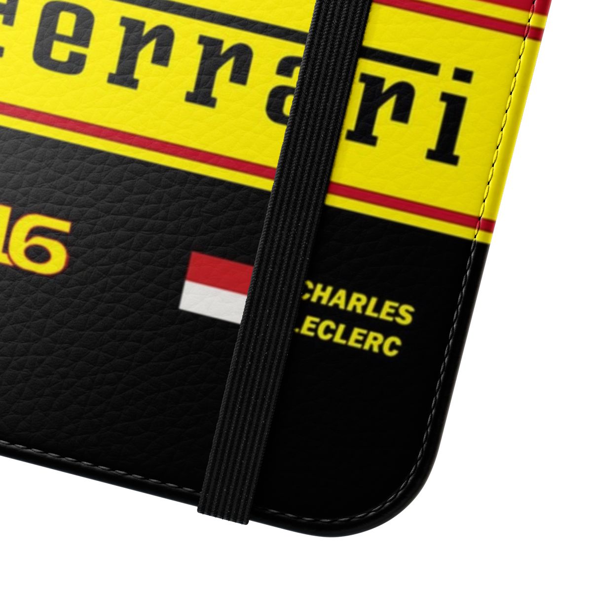 Formula 1 racing-themed phone case with Charles Leclerc and Carlos Sainz graphics - Close Up