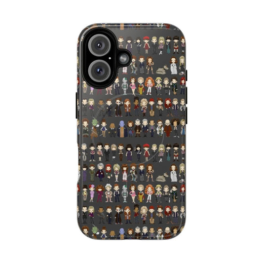 Magnetic protective phone case with doctor who, time travel, and space adventure design