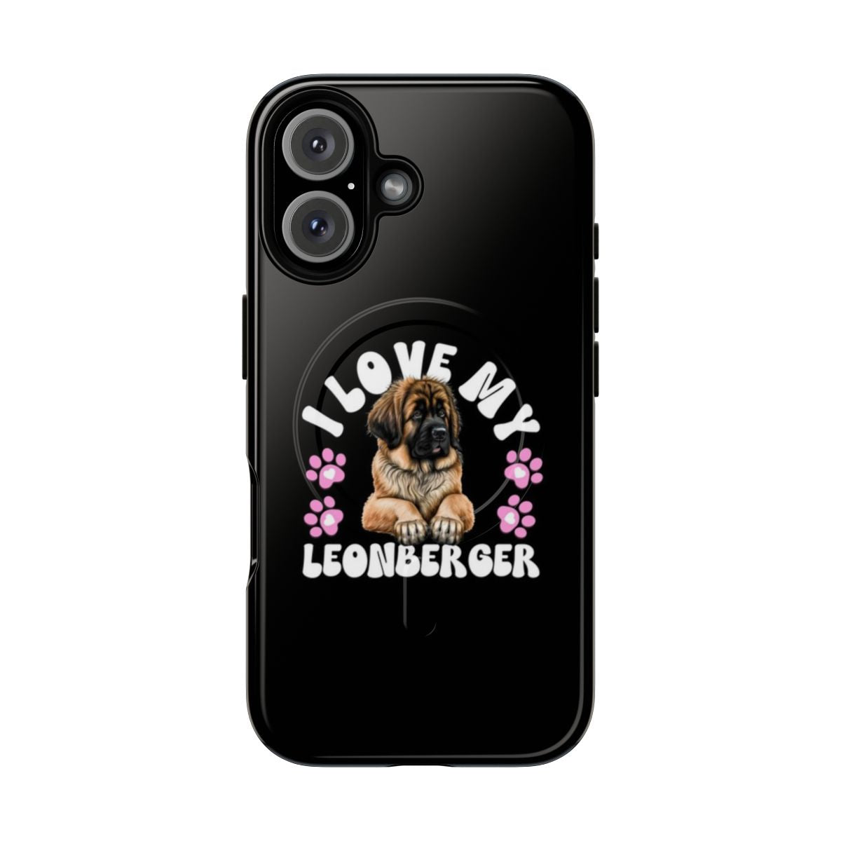 Leonberger dog breed phone case with protective magnetic cover