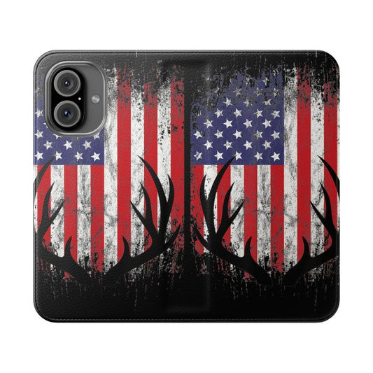 Deer Antlers American Flag Printed Phone Case Cover