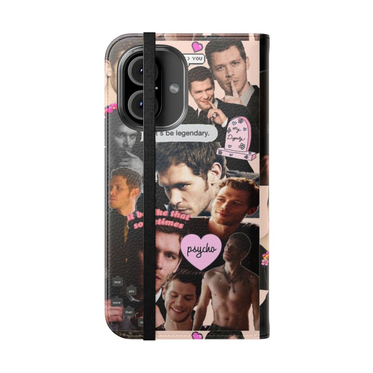 Customized Klaus Mikaelson phone case with flip cover design - Folded Front