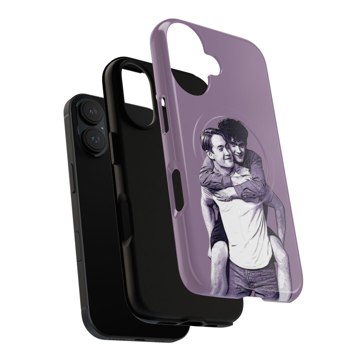 Heartstopper-inspired magnetic tough phone case featuring Nick Nelson and Charlie Spring - Layers