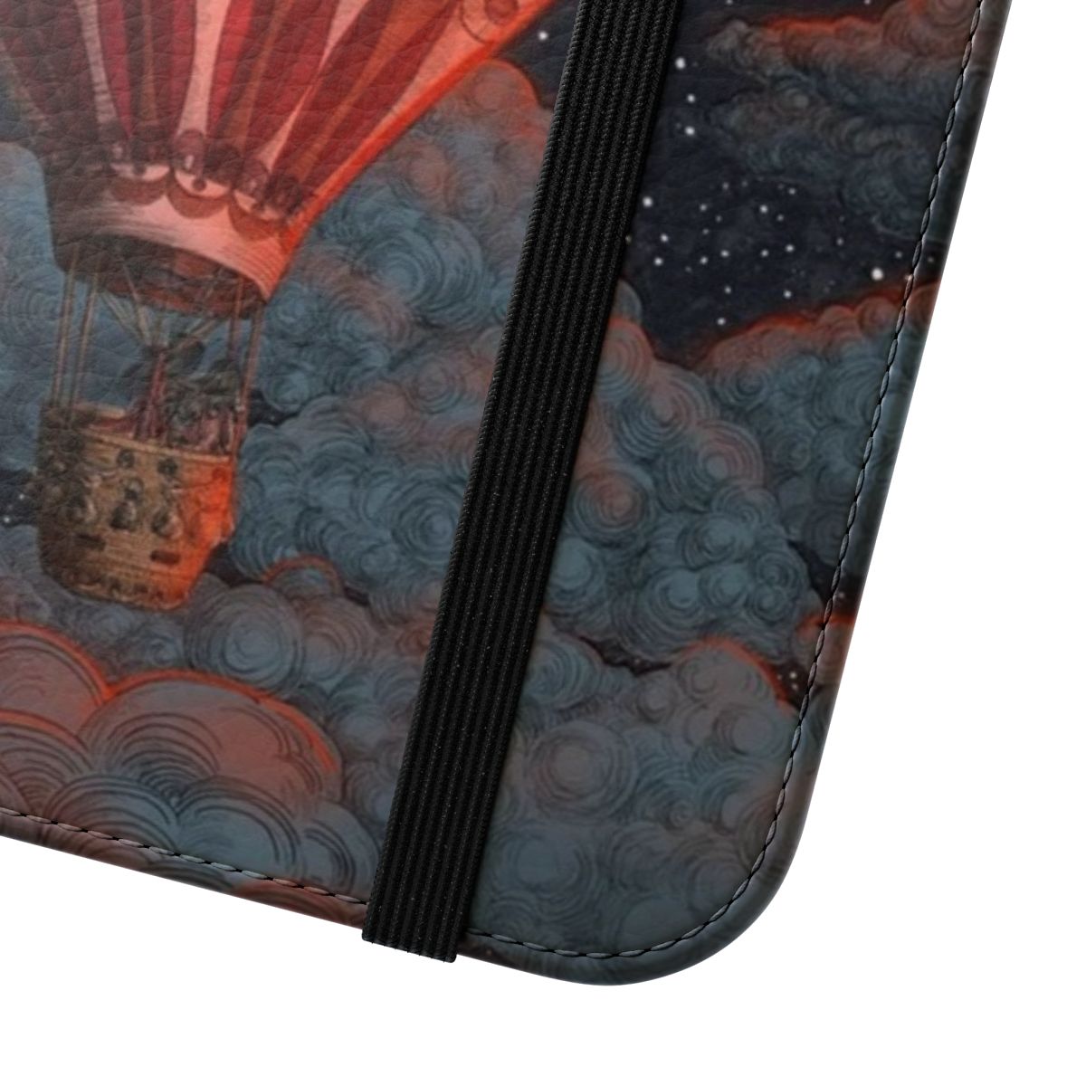 Hot air balloon phone case with stars and moon - Close Up