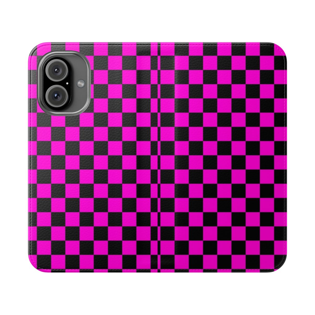 A custom phone case with the iconic Garry's Mod missing textures pattern, perfect for video game enthusiasts.