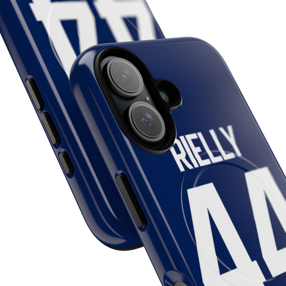 Tough phone case featuring the Toronto Maple Leafs logo and Morgan Rielly player graphics - Detail