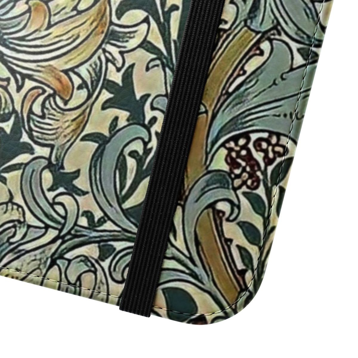 Vintage floral phone case with botanical design inspired by William Morris art - Close Up