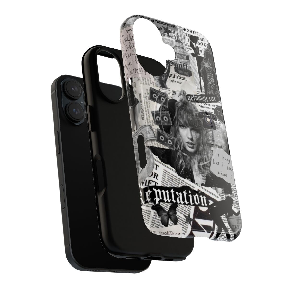 Collage-style phone case featuring Taylor Swift's 'Reputation' album artwork - Layers