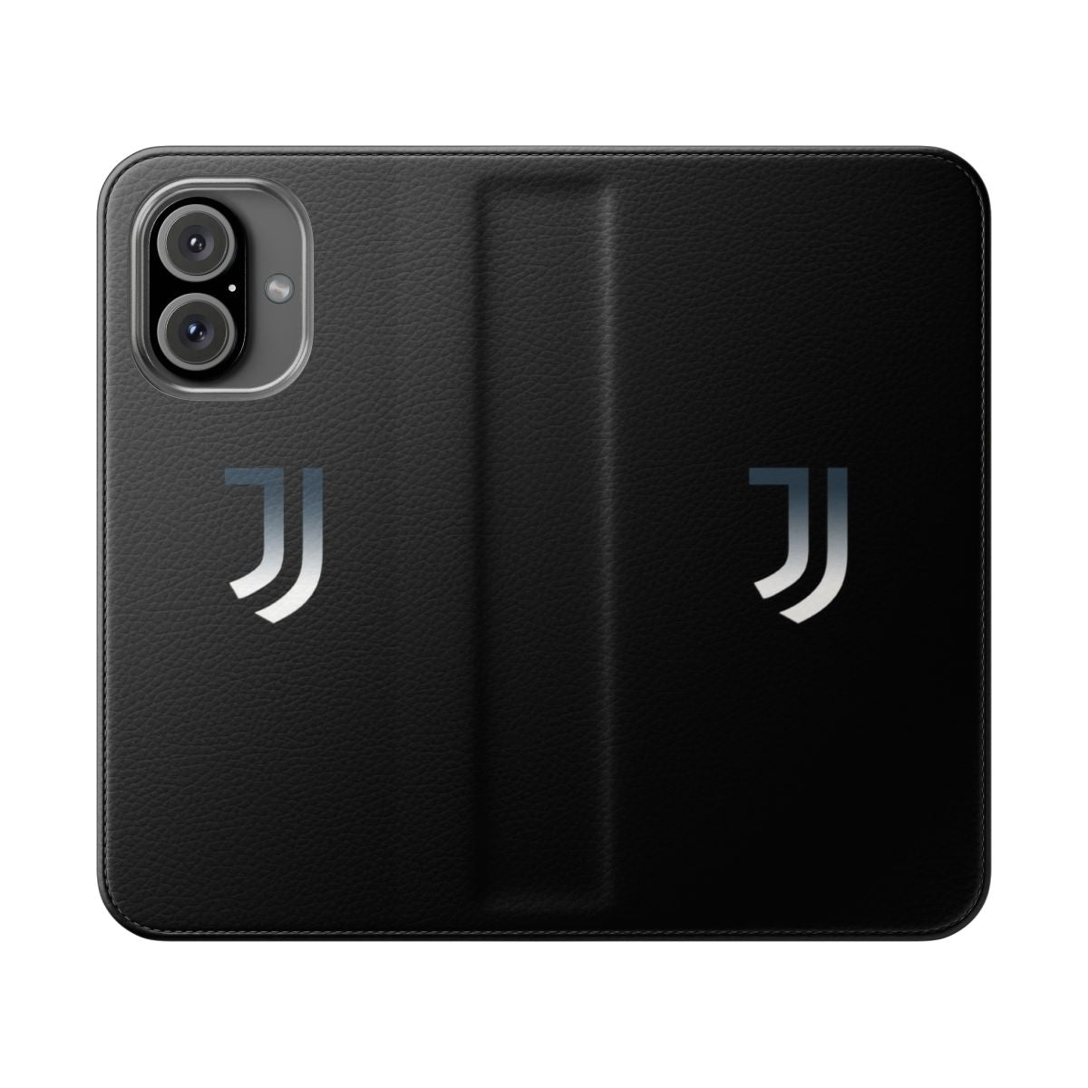 Juventus-inspired gradient logo printed on a stylish flip cover phone case