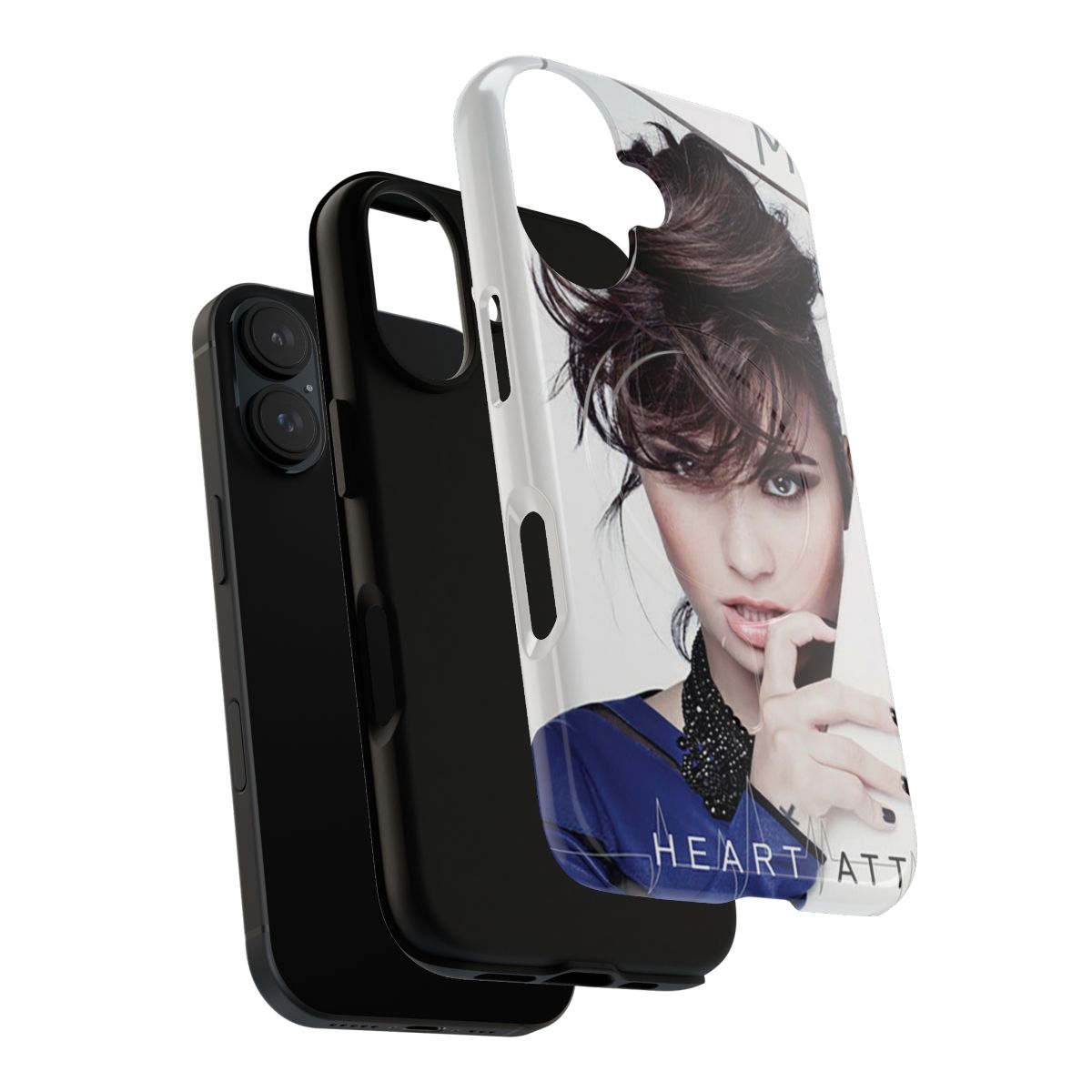 Magnetic tough phone case with heart design, perfect for Demi Lovato fans - Layers