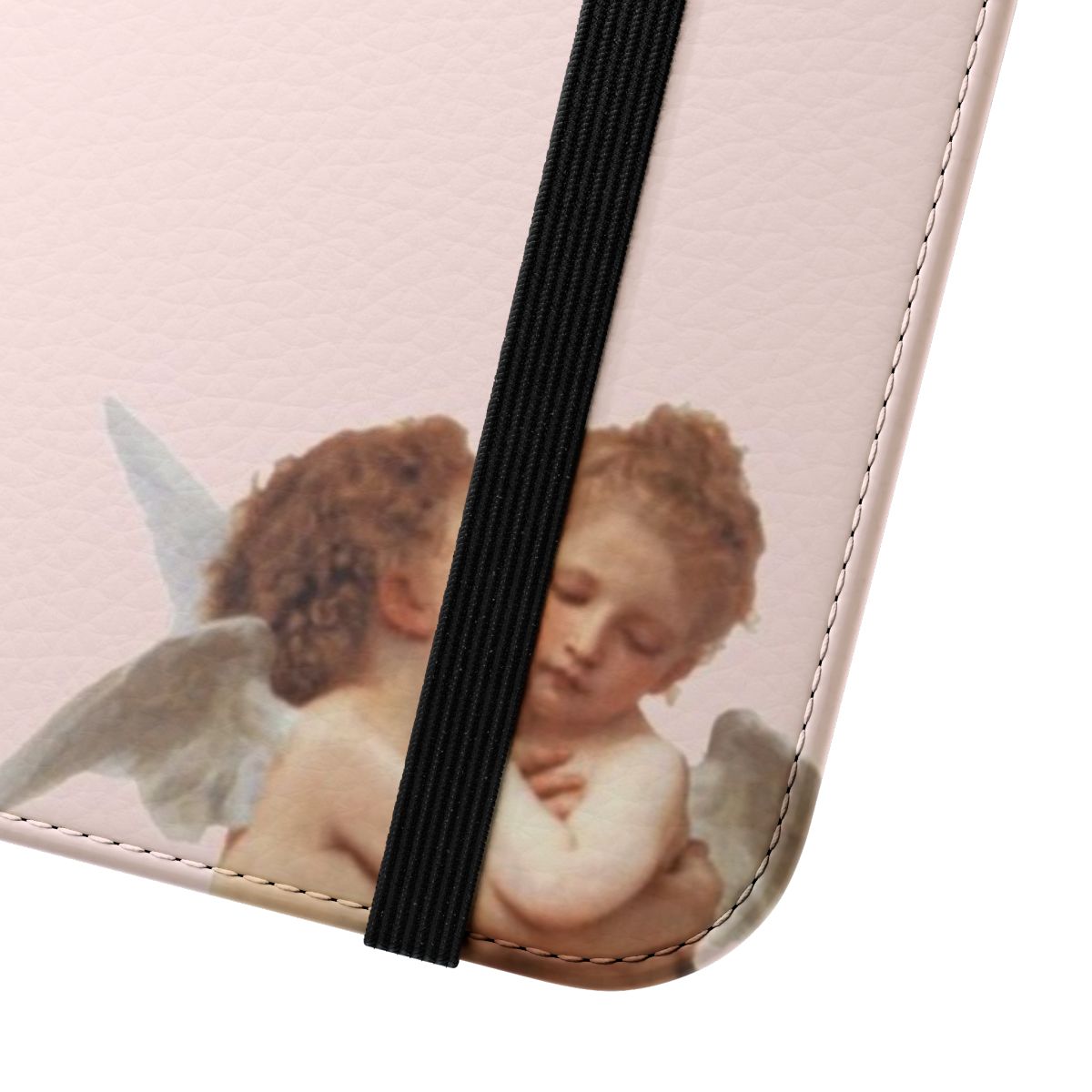 Charming Renaissance-style angel phone case with a vintage aesthetic - Close Up