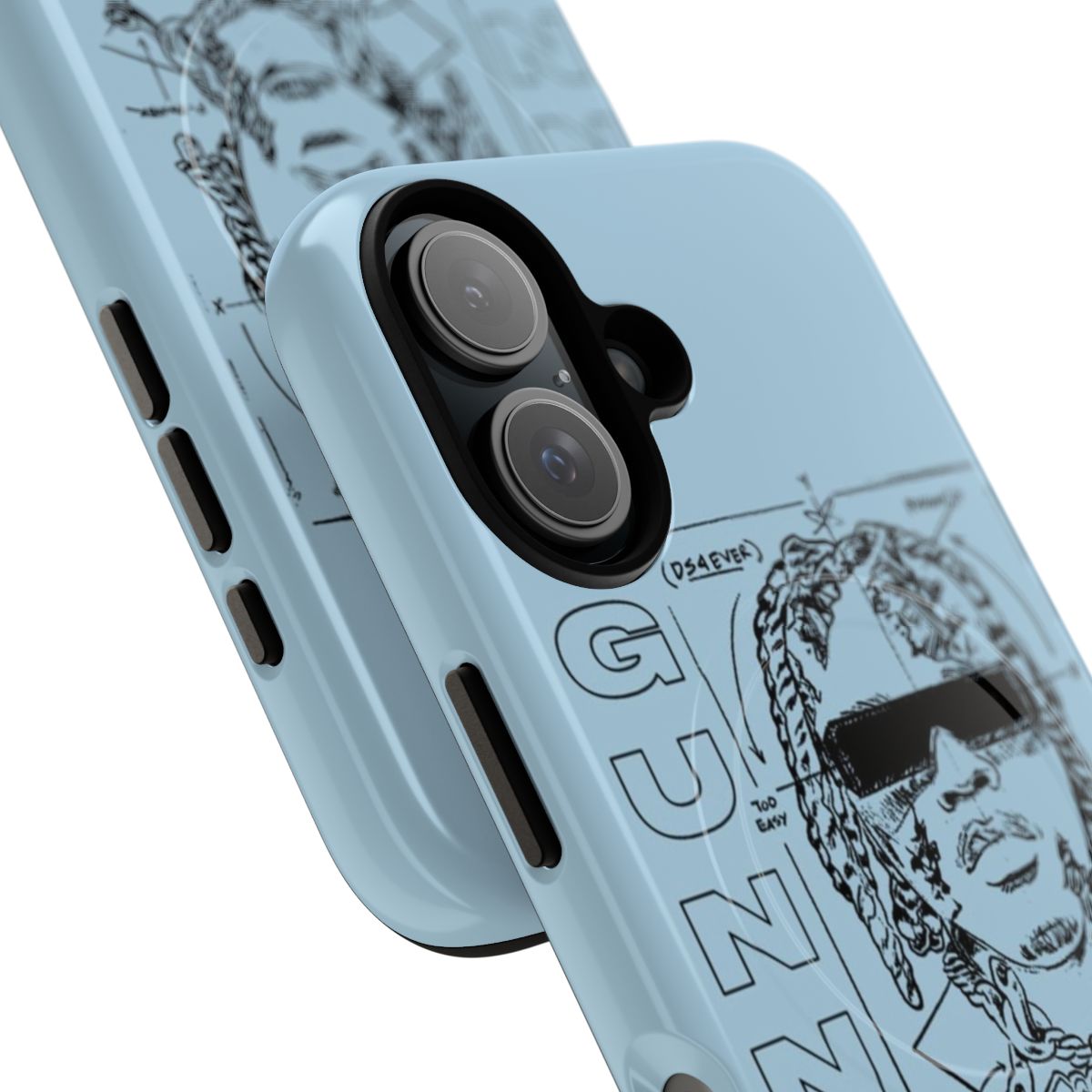 Stylish and tough rap-inspired phone case with magnetic closure - Detail