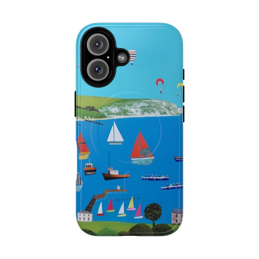 Magnetic phone case featuring a scenic view of Swanage, Dorset on the Jurassic Coast