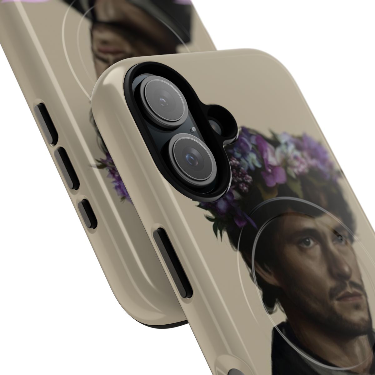 Hannibal-inspired magnetic tough phone case with flower crown design - Detail