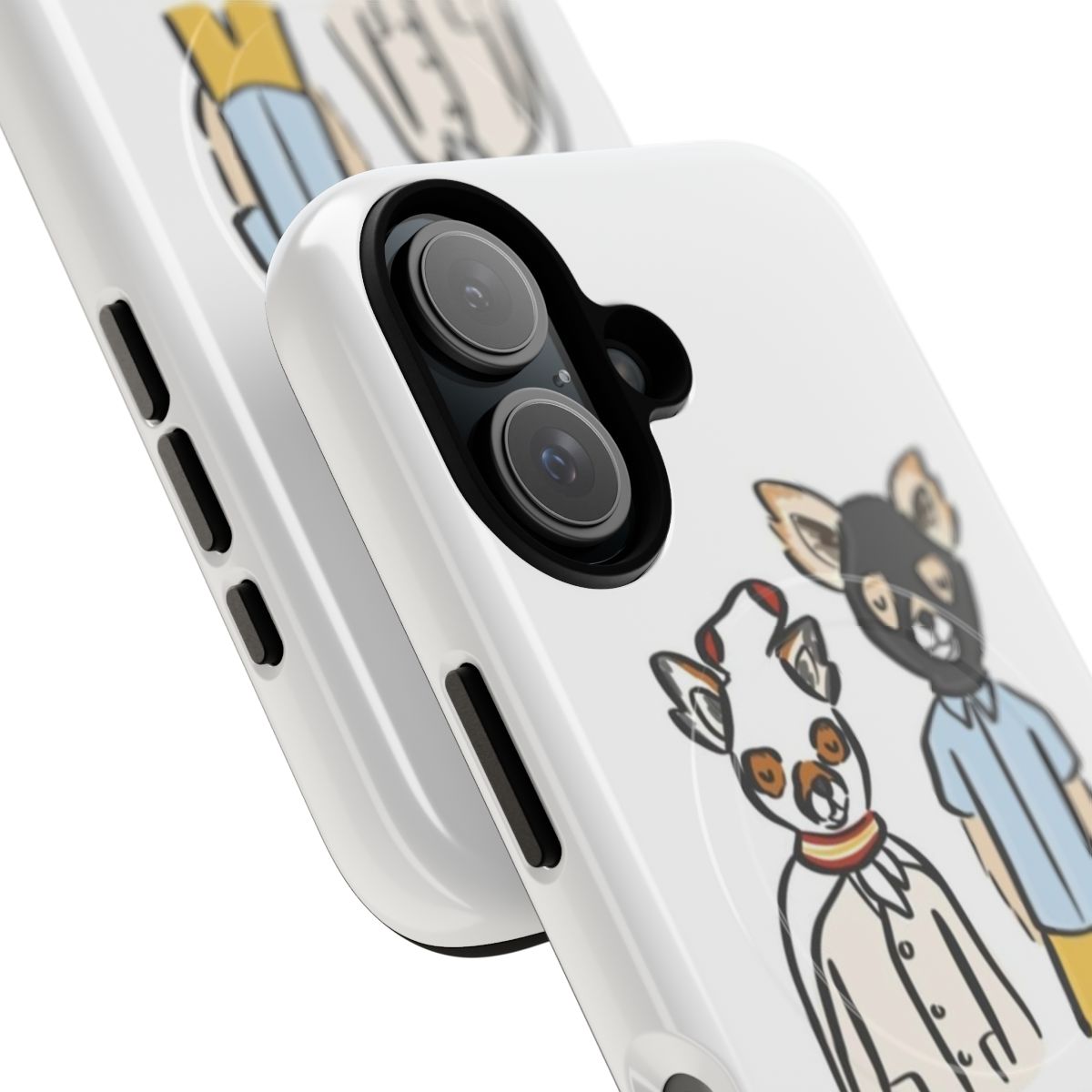 Magnetic protective phone case with Fantastic Mr. Fox characters Ash and Kristofferson - Detail