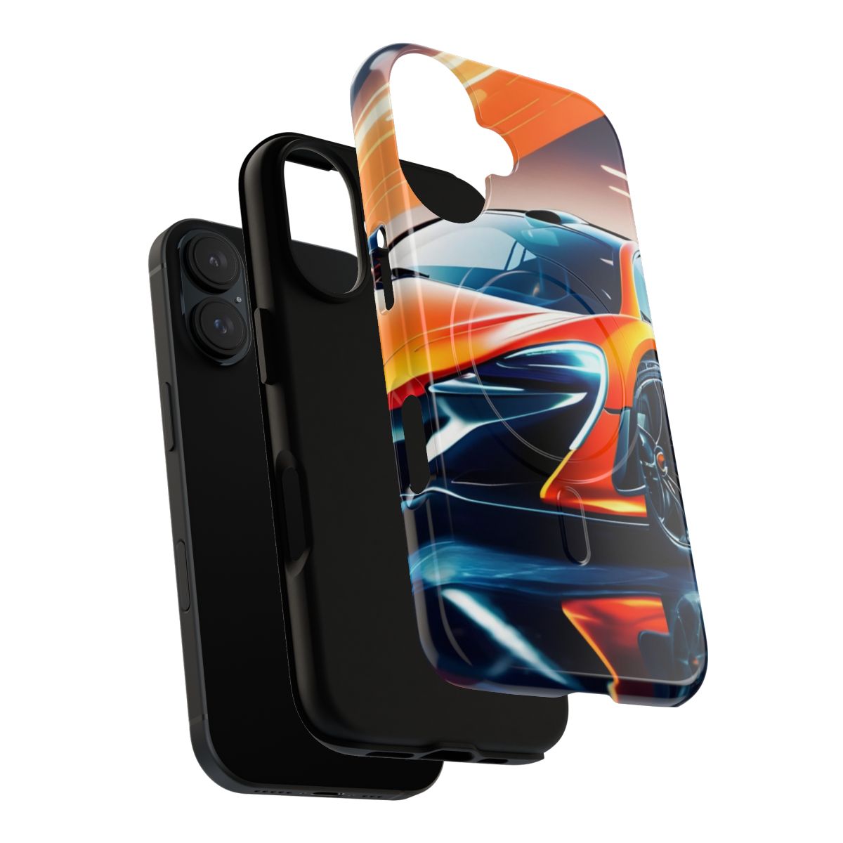 Mclaren inspired sports car phone case with a minimalist, retro design - Layers