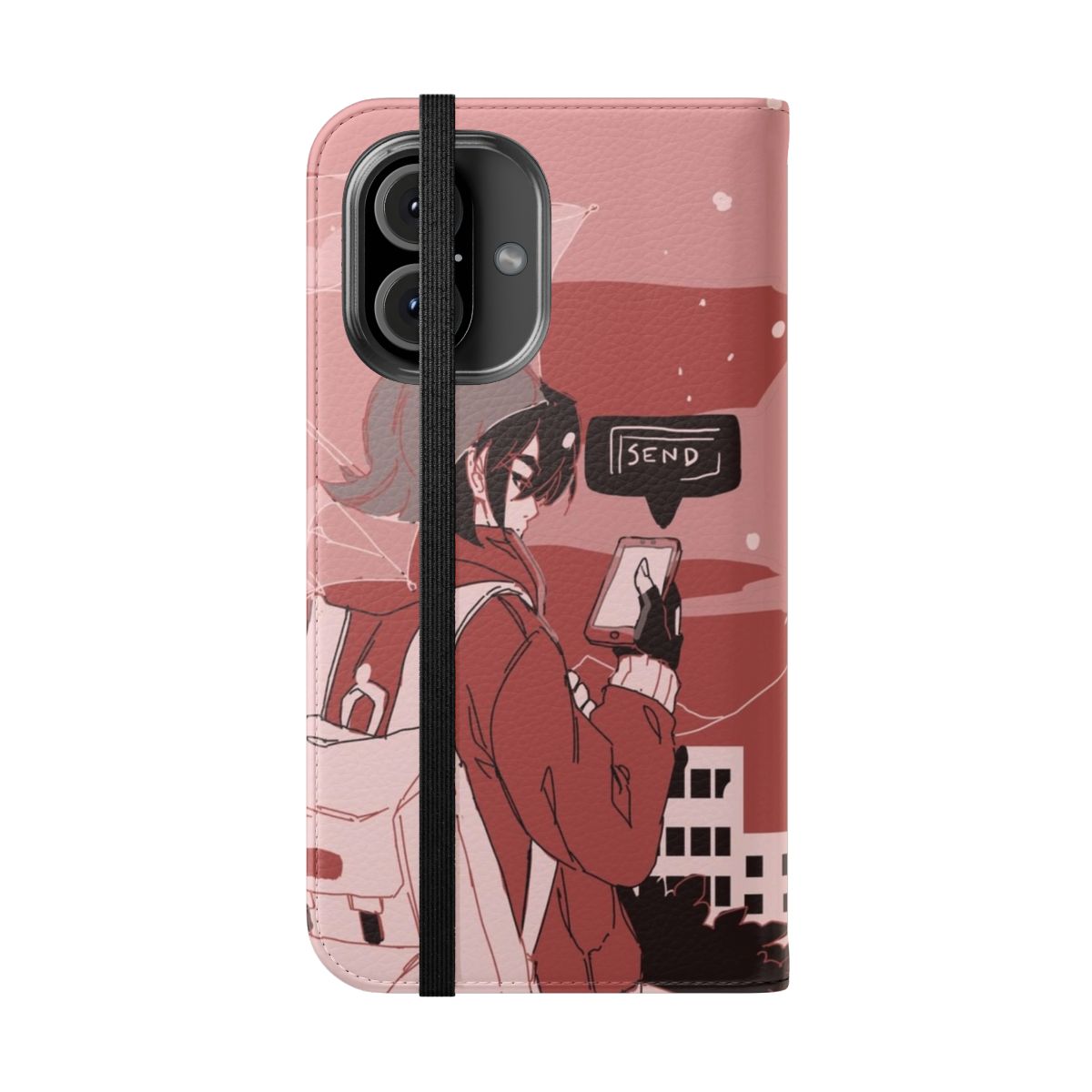 Voltron inspired anime flip cover phone case with Keith Kogane and Klance design - Folded Front