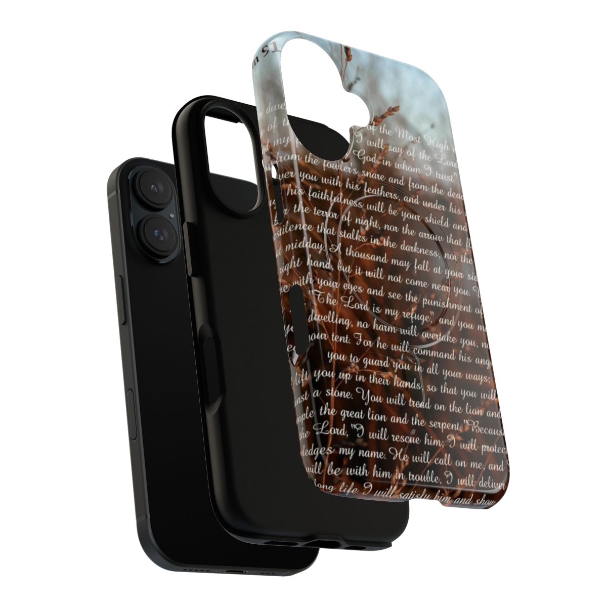 Psalm 91 Christian Phone Case with Bible Verse Design - Layers