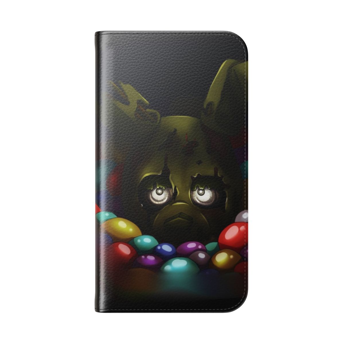 Springtrap inspired horror-themed flip cover phone case for smartphones - Folded Back