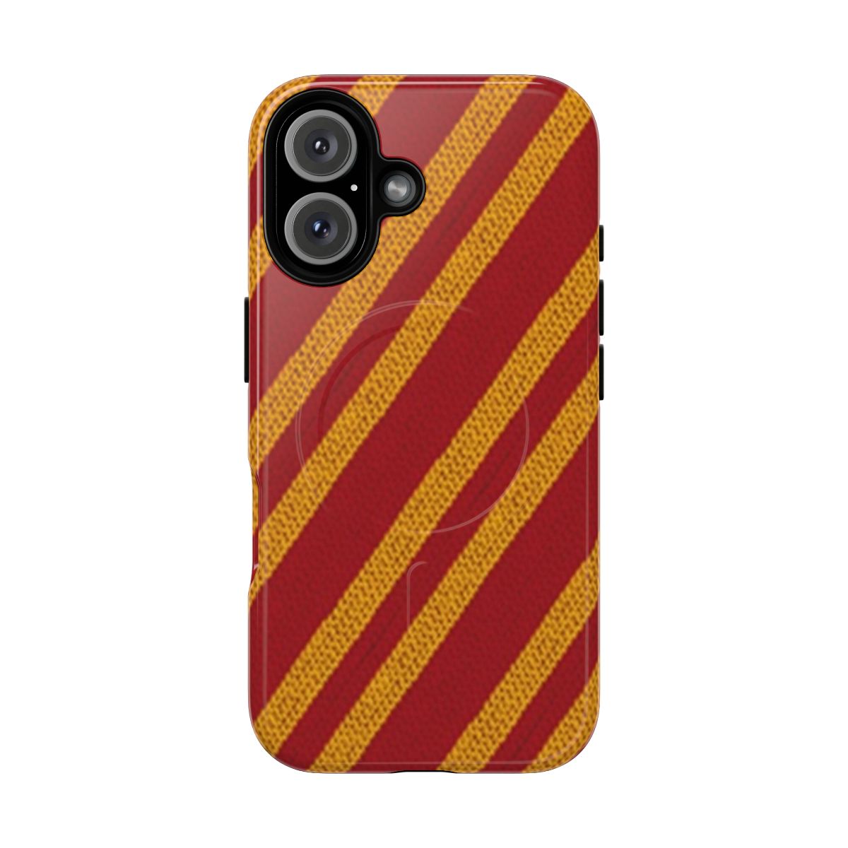 Vibrant red and yellow striped magical phone case