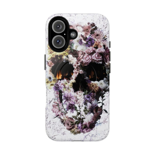 Upland-inspired skull phone case with magnetic closure and durable design