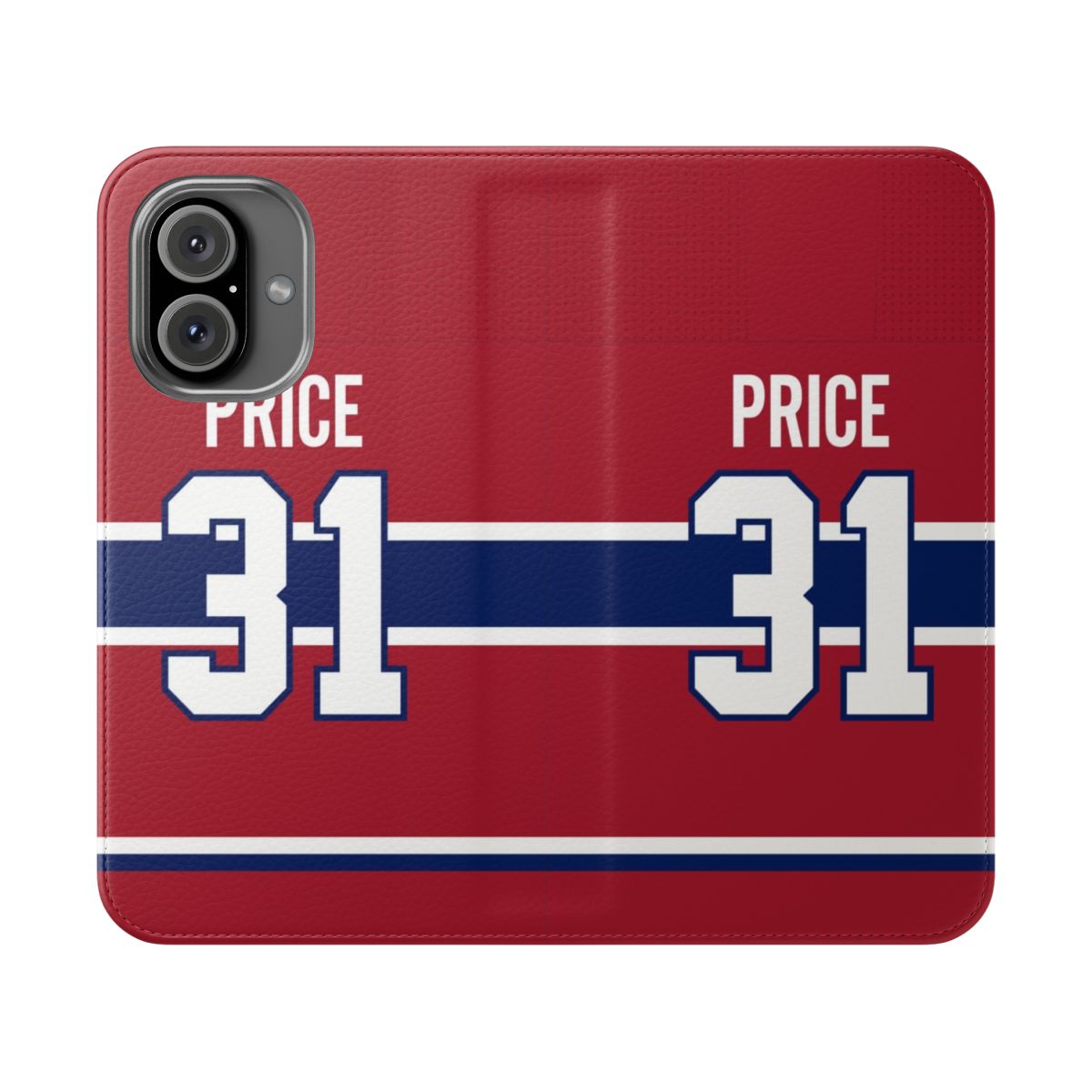 Montreal Canadiens inspired flip cover phone case with hockey design