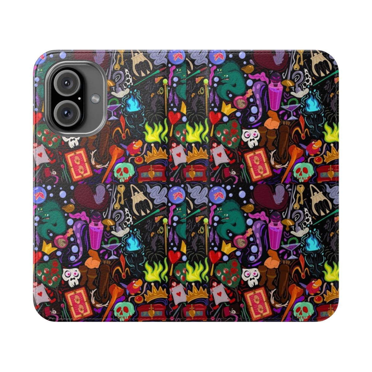 Colorful phone case featuring Disney villains Ursula and the Evil Queen