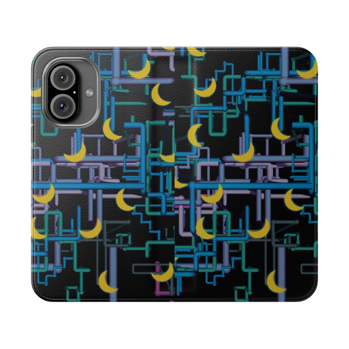 Flip cover phone case with a complicated shirt pattern, inspired by the TV show I Think You Should Leave