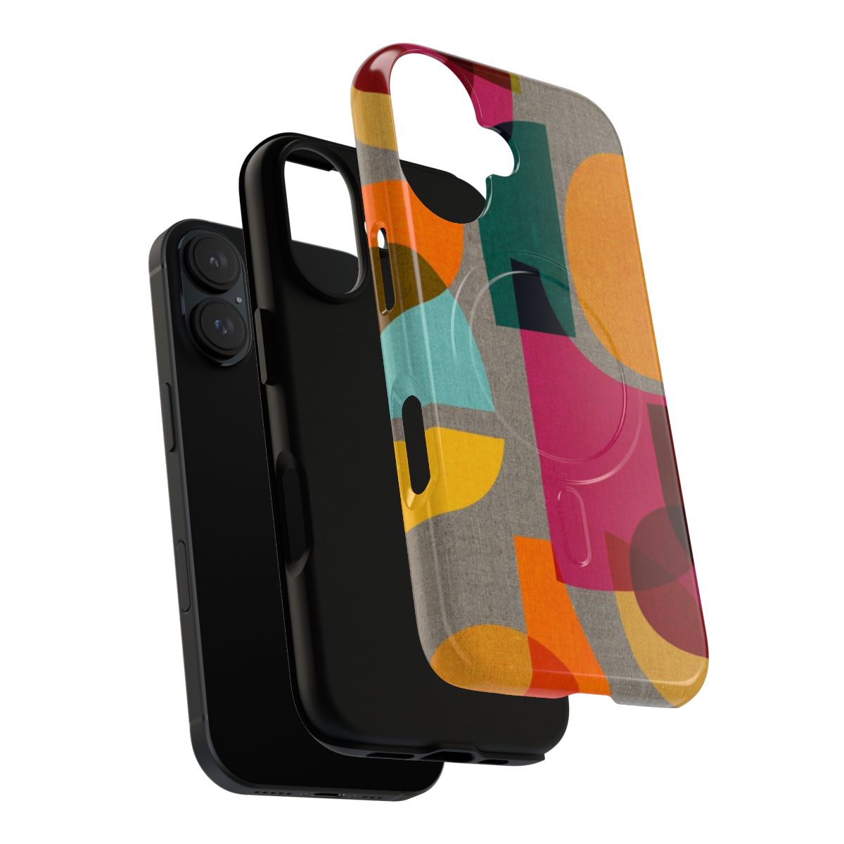 Multicolored mid-century style kaleidoscope pattern on a tough phone case - Layers