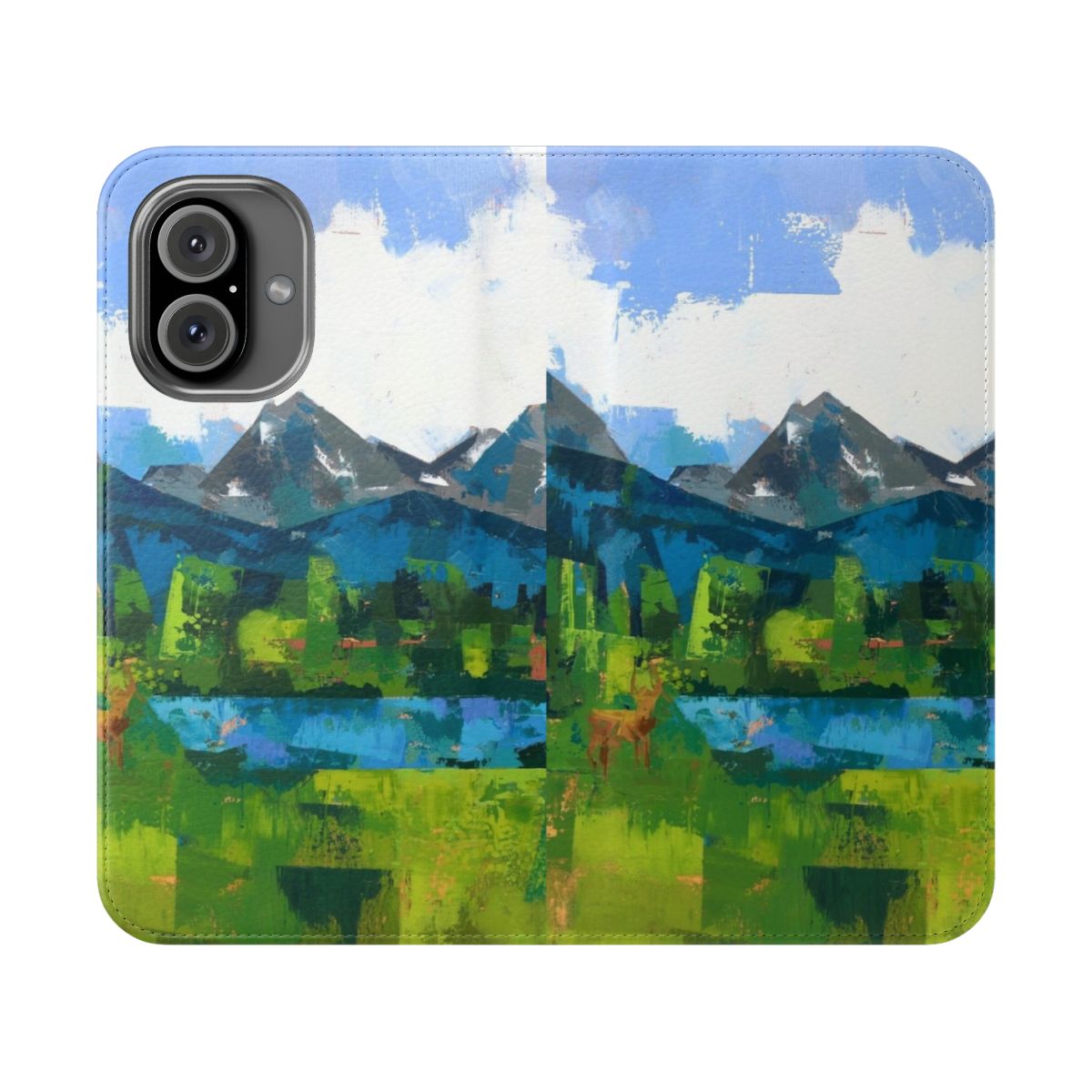 Teton abstract phone case with modern portrait art design