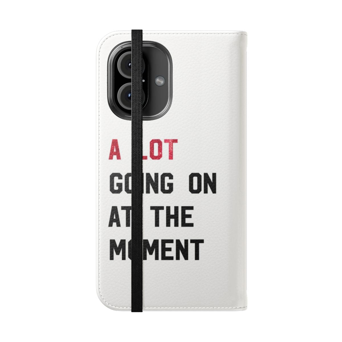 Customizable flip phone case featuring Taylor Swift's song lyrics and album imagery - Folded Front