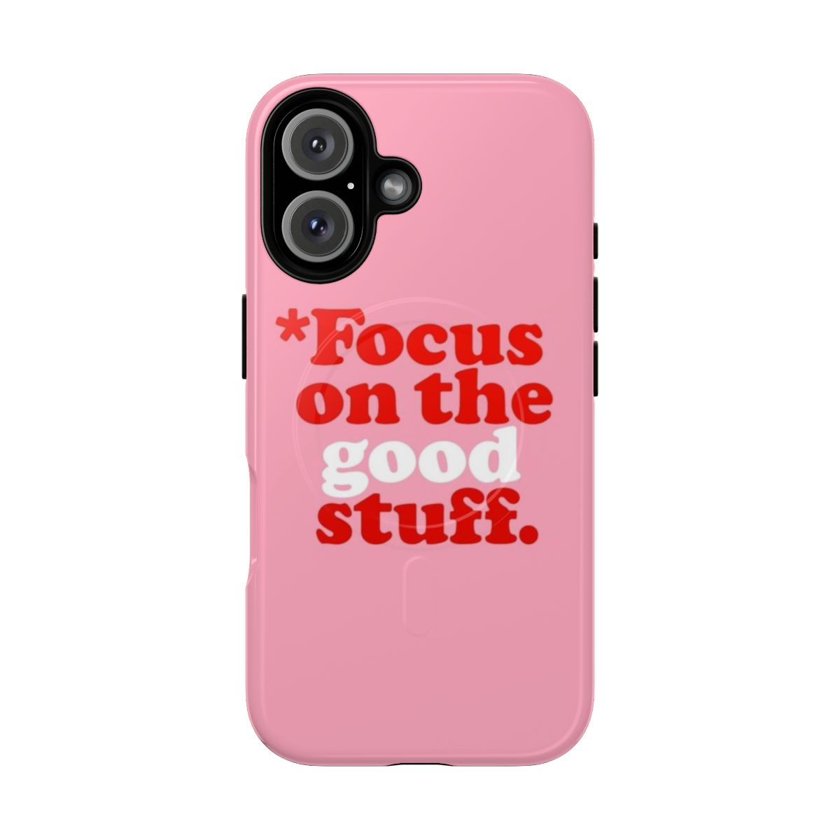 Inspiring quote phone case with pink and red retro typography design