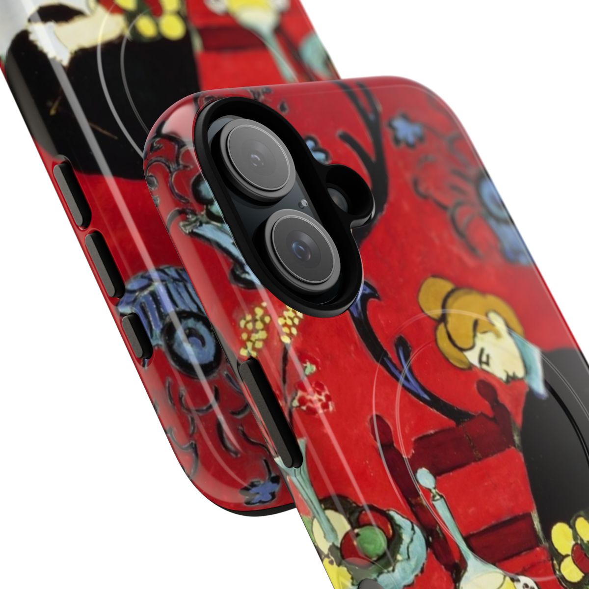 Colorful and artistic phone case featuring Matisse's "The Red Room" painting. - Detail