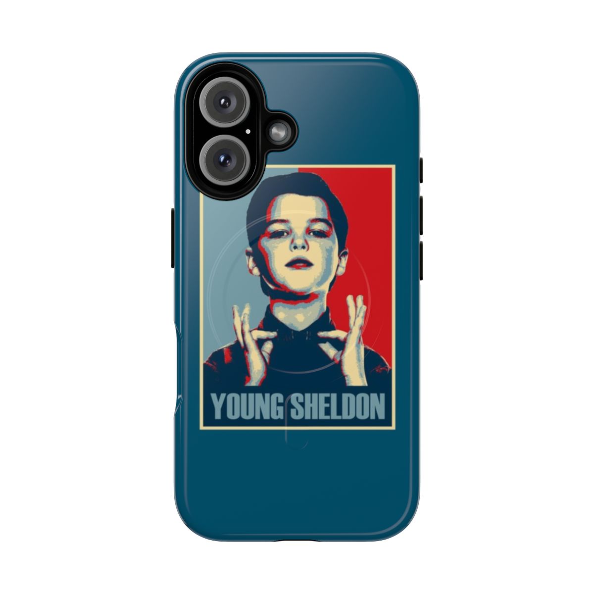 Magnetic phone case featuring Sheldon Cooper from the TV show Young Sheldon