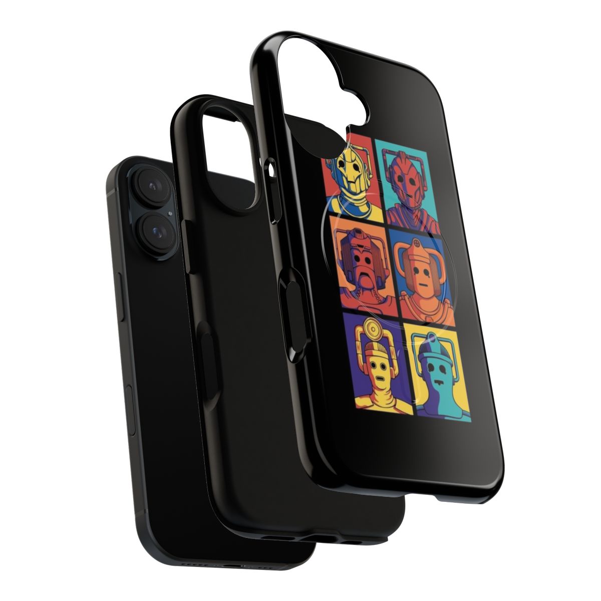 Retro sci-fi phone case with cyberpunk-inspired pop art design - Layers