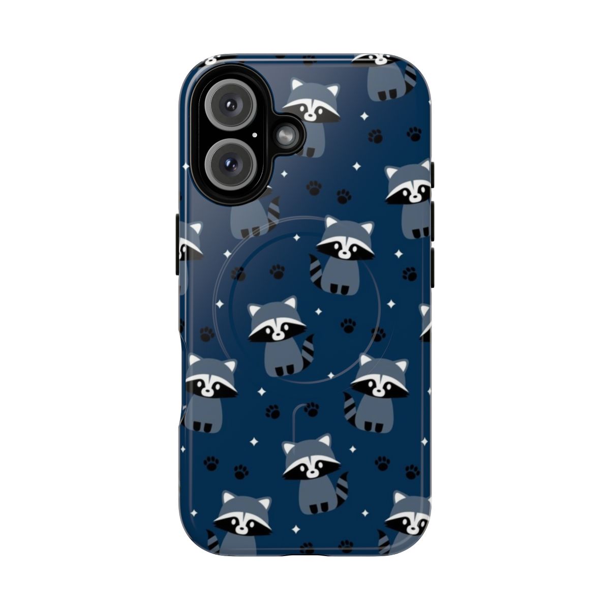 Raccoon pattern magnetic tough phone case