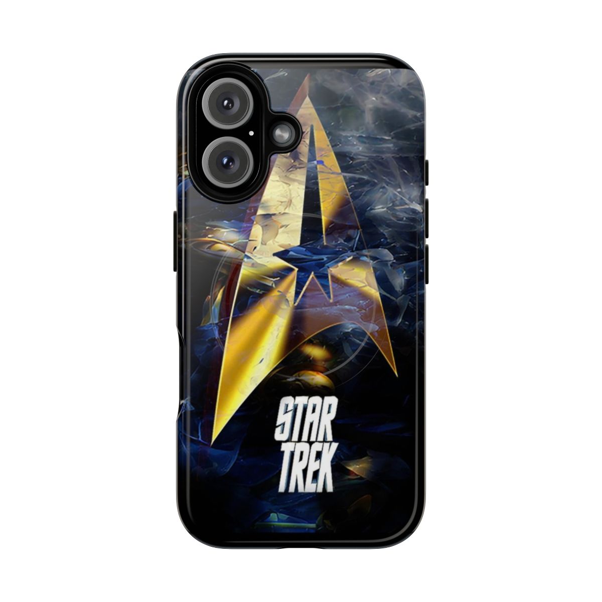 Magnetic tough phone case featuring a William Shatner-inspired Star Trek design